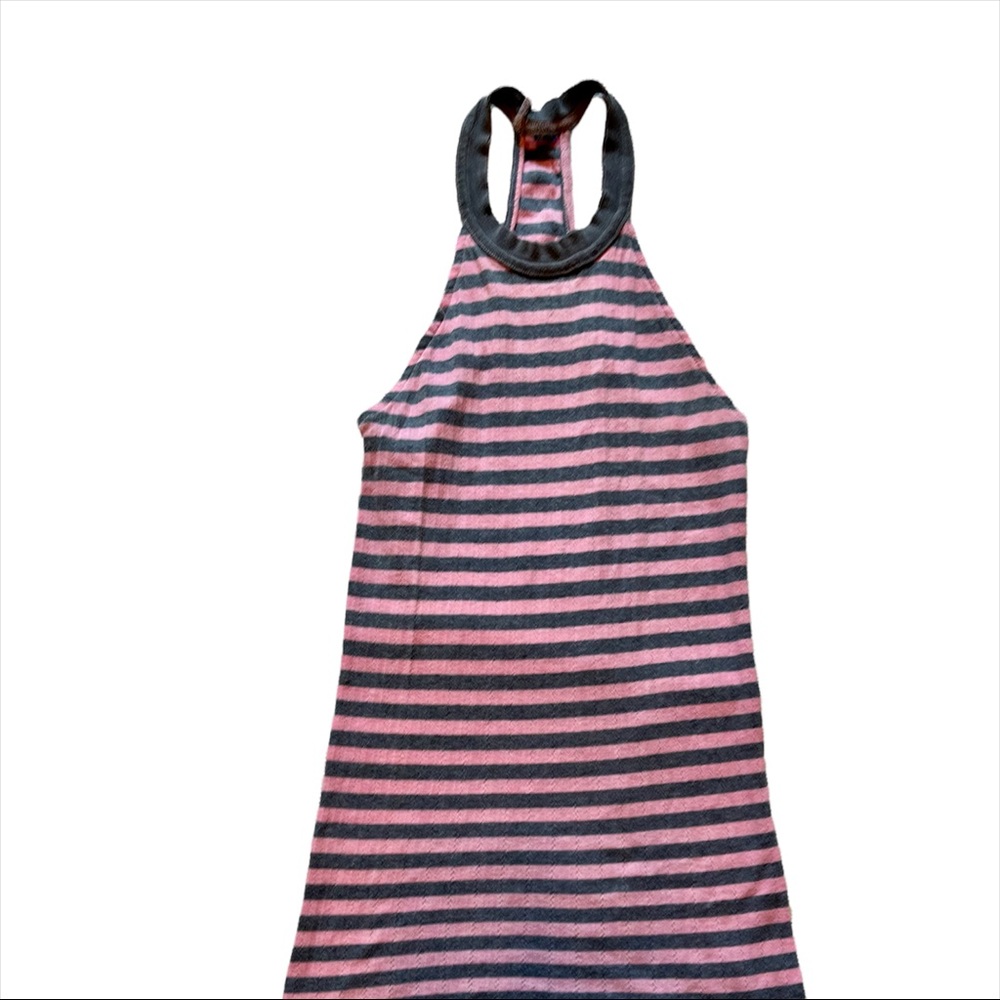 FREE PEOPLE STRIPED PINK & PURPLE TANK SIZE MEDIUM STRETCH KNIT
